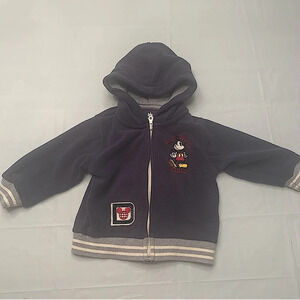 Disney Mickey Mouse full zip hooded sweater for baby size 18 month  dark blue